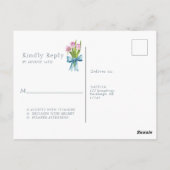 Elegante Hochzeit mit floraler Wasserfarbe Rsvp Postkarte (Rückseite)