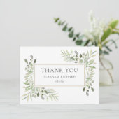 Elegante Hochzeit mit geometrischen Formen Dankeskarte (Stehend Vorderseite)