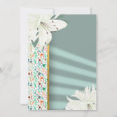 Elegante Hochzeit mit Gold Floral Einladung (Rückseite)