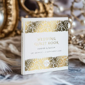 Elegante Hochzeit mit Gold Floral Gästebuch