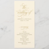 Elegante Hochzeit mit Gold und Creme Programm (Vorderseite)