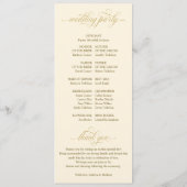 Elegante Hochzeit mit Gold und Creme Programm (Rückseite)