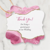 Elegante Hochzeit mit Gold und Hot Pink Agate Ston Geschenkanhänger (Vorderseite)