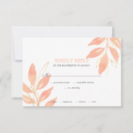 Elegante Hochzeit mit Golden Peach RSVP Karte