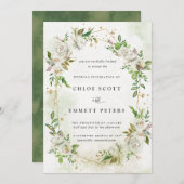 Elegante Hochzeit mit goldenem geometrischem Blume Einladung (Vorne/Hinten)