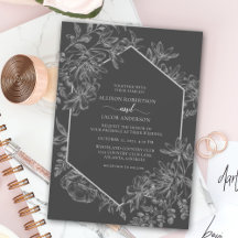 Elegante Hochzeit mit grauen und weißen geometrisc