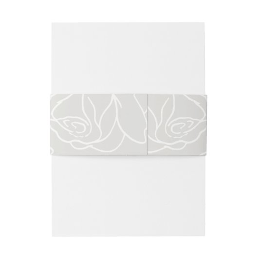 Elegante Hochzeit mit grauer Flora Einladungsbanderole (Rückseitenbeispiel)