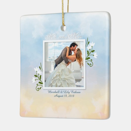 Elegante Hochzeit mit Ihrem eigenen Foto | Ornamen Keramikornament (Links)