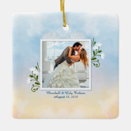 Elegante Hochzeit mit Ihrem eigenen Foto | Ornamen Keramikornament