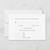 Elegante Hochzeit mit klassischem Black Copper Blu RSVP Karte (Rückseite)