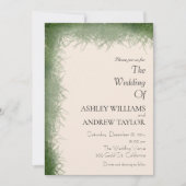 Elegante Hochzeit mit kleinem Grünen Kraut-Muster Einladung (Vorderseite)