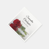 Elegante Hochzeit mit langer Rote Rose Serviette (Ecke)