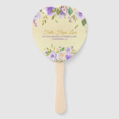 Elegante Hochzeit mit Lila und goldenen Wasserfarb Fächer (Rückseite)