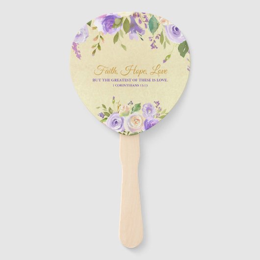 Elegante Hochzeit mit Lila und goldenen Wasserfarb Fächer (Rückseite)