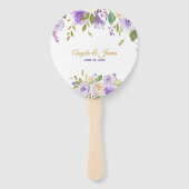 Elegante Hochzeit mit Lila und goldenen Wasserfarb Fächer (Vorderseite)