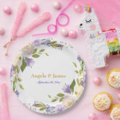 Elegante Hochzeit mit Lila und goldenen Wasserfarb Pappteller (Party)