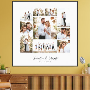 Elegante Hochzeit mit minimalem Foto Leinwanddruck