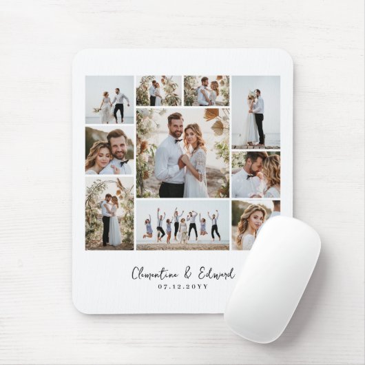 Elegante Hochzeit mit minimalem Foto Mousepad (Mit Mouse)