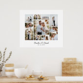 Elegante Hochzeit mit minimalem Foto Poster (Küche)