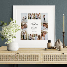 Elegante Hochzeit mit minimalem Foto Poster