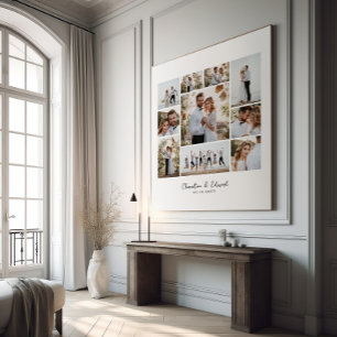 Elegante Hochzeit mit minimalem Foto Poster