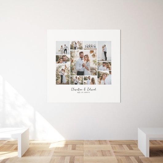 Elegante Hochzeit mit minimalem Foto Poster