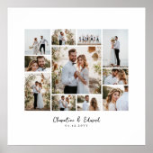 Elegante Hochzeit mit minimalem Foto Poster (Vorne)