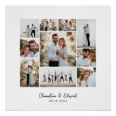 Elegante Hochzeit mit minimalem Foto Poster (Vorderseite)
