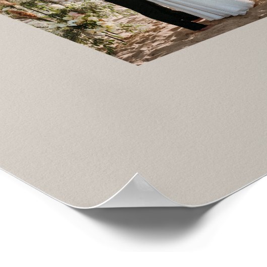 Elegante Hochzeit mit minimalem Foto Poster (Ecke)