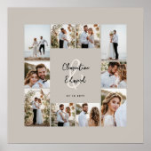 Elegante Hochzeit mit minimalem Foto Poster (Vorne)