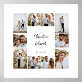 Elegante Hochzeit mit minimalem Foto Poster (Vorne)