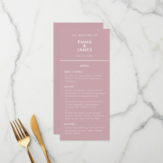 Elegante Hochzeit mit minimalistischem, umgekehrte Menükarte