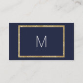 Elegante Hochzeit mit moderner Blue-Gold-Sequenz Platzkarte (Rückseite)