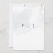 Elegante Hochzeit mit moderner Geometrie, Dusty Bl Einladung (Rückseite)