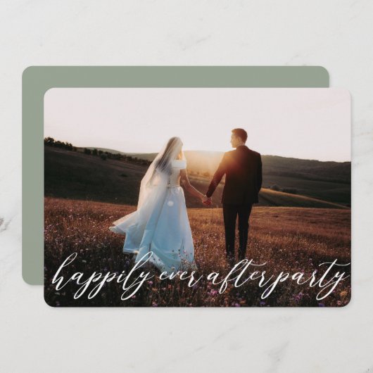 Elegante Hochzeit mit moderner Kalligrafie Einladung (Vorne/Hinten)