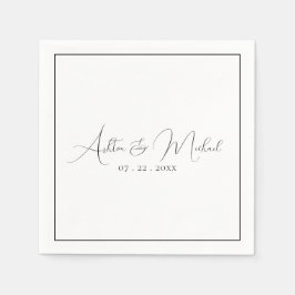 Elegante Hochzeit mit moderner Kalligrafie Serviette