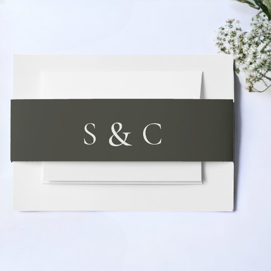 Elegante Hochzeit Mit Monogramm Einladungsbanderole