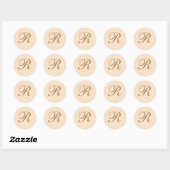 Elegante Hochzeit Mit Monogramm Runder Aufkleber (Blatt)