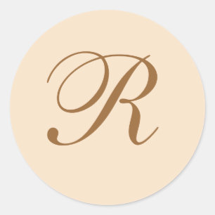 Elegante Hochzeit Mit Monogramm Runder Aufkleber