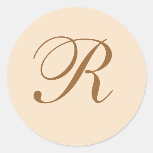 Elegante Hochzeit Mit Monogramm Runder Aufkleber (Vorderseite)