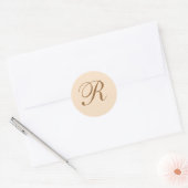 Elegante Hochzeit Mit Monogramm Runder Aufkleber (Umschlag)