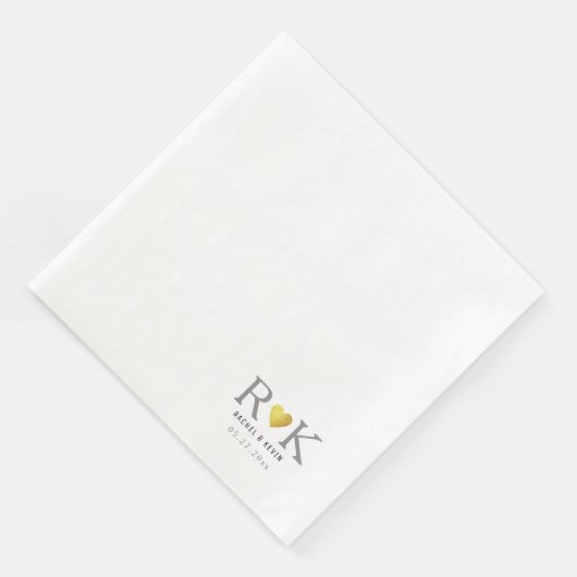 Elegante Hochzeit mit Monogramm Serviette (Ecke)