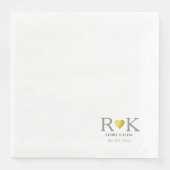 Elegante Hochzeit mit Monogramm Serviette (Vorderseite)