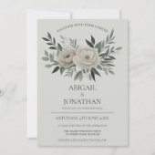 Elegante Hochzeit mit Olivenöl und weitem Grün Einladung (Vorderseite)