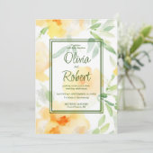 Elegante Hochzeit mit orangefarbenem Wasser Einladung (Stehend Vorderseite)