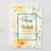 Elegante Hochzeit mit orangefarbenem Wasser Einladung (Vorderseite)