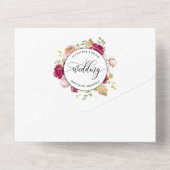 Elegante Hochzeit mit Perforierter UAWG All In One Einladung (Rückseite)