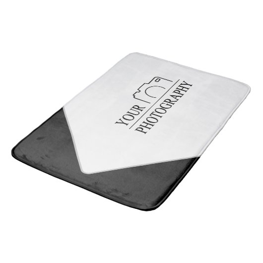 Elegante Hochzeit mit Personalisierter Fotografie Badematte (Schrägansicht)