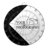 Elegante Hochzeit mit Personalisierter Fotografie Dartscheibe (vorne)