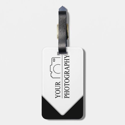 Elegante Hochzeit mit Personalisierter Fotografie Gepäckanhänger (Rückseite vertikal)